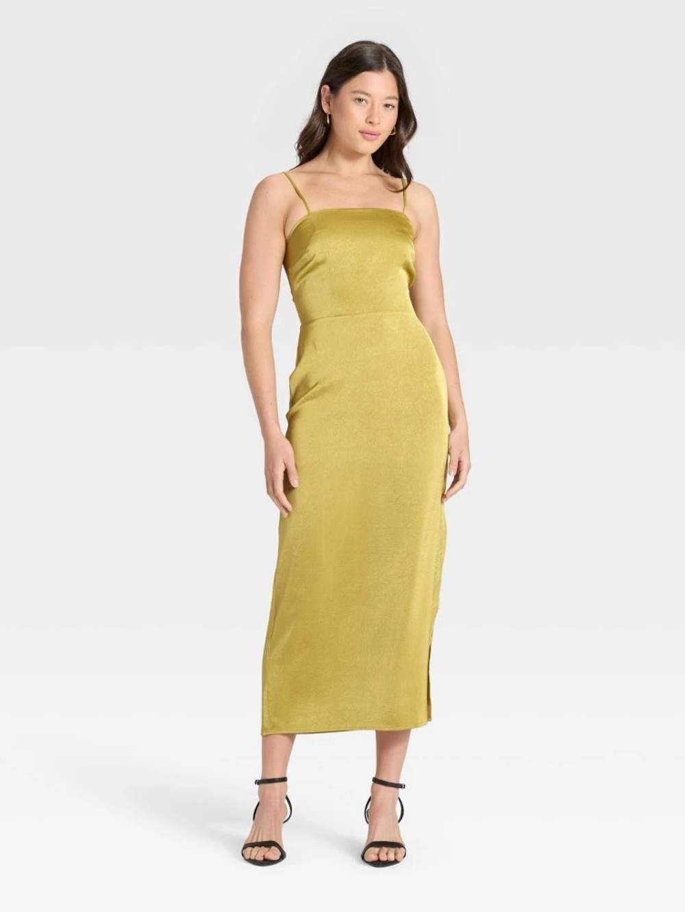 Women's Column Slip Dress - A New Day™ Olive M